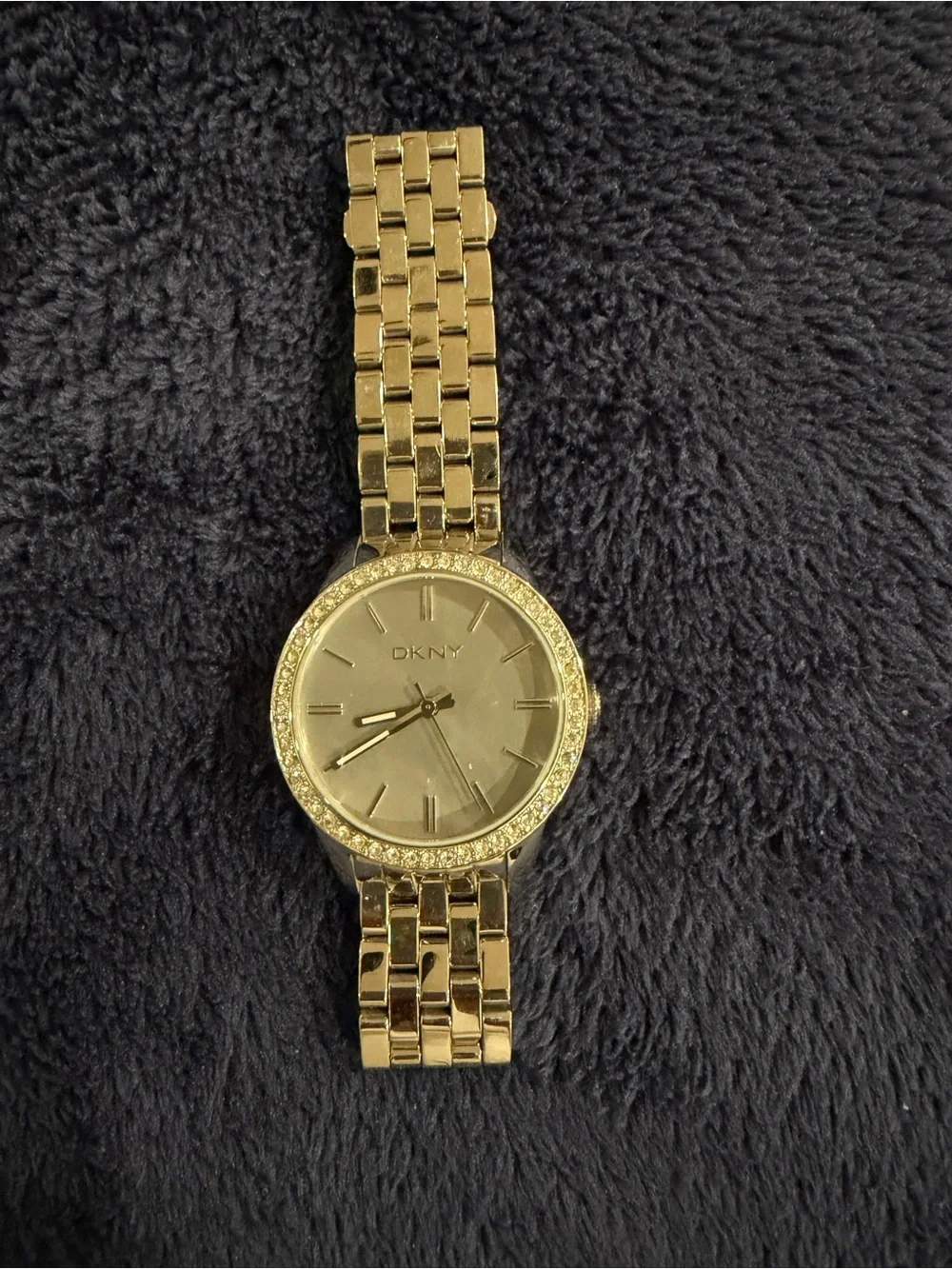 DKNY Gold Crystal-Trim Bracelet Watch
